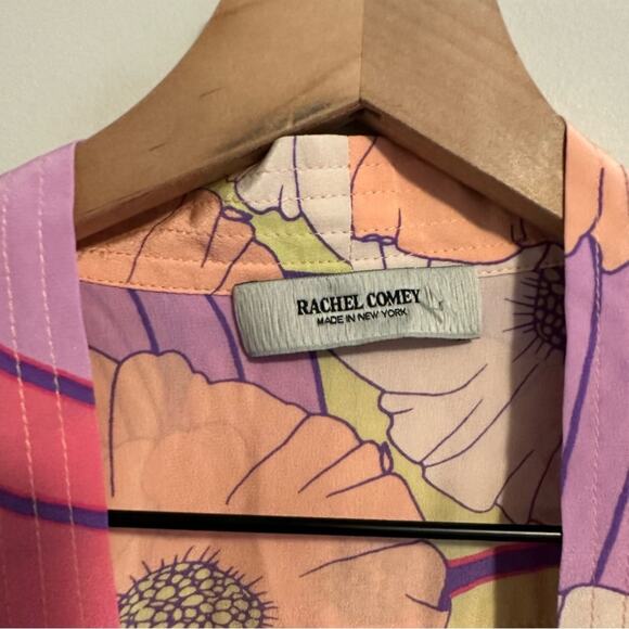 Rachel Comey Pink Purple Pop Floral Silk Robe Dress XS/S Oversized - Picture 15 of 16